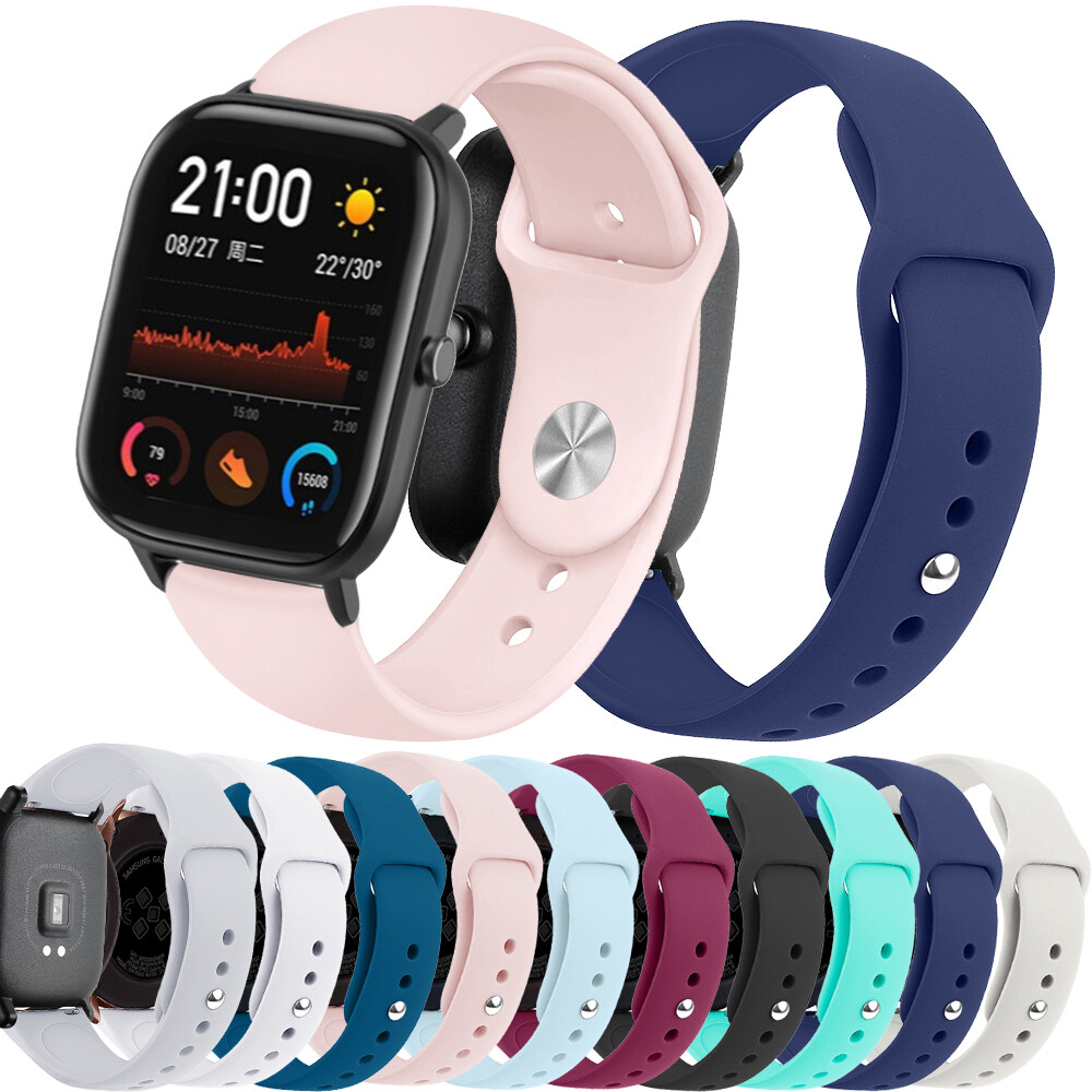 20mm Silicone Strap For Huami Amazfit GTS/GTS 2 mini/GTR 42mm/Amazfit Bip Pop/U/S/Haylou LS02 Watch Band