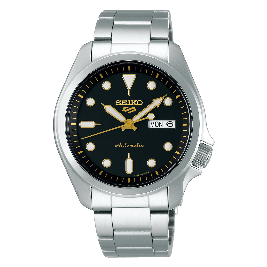 [Luxolite] Seiko 5 Sports SRPE57K1 Black Dial Stainless Steel Strap Men Watch