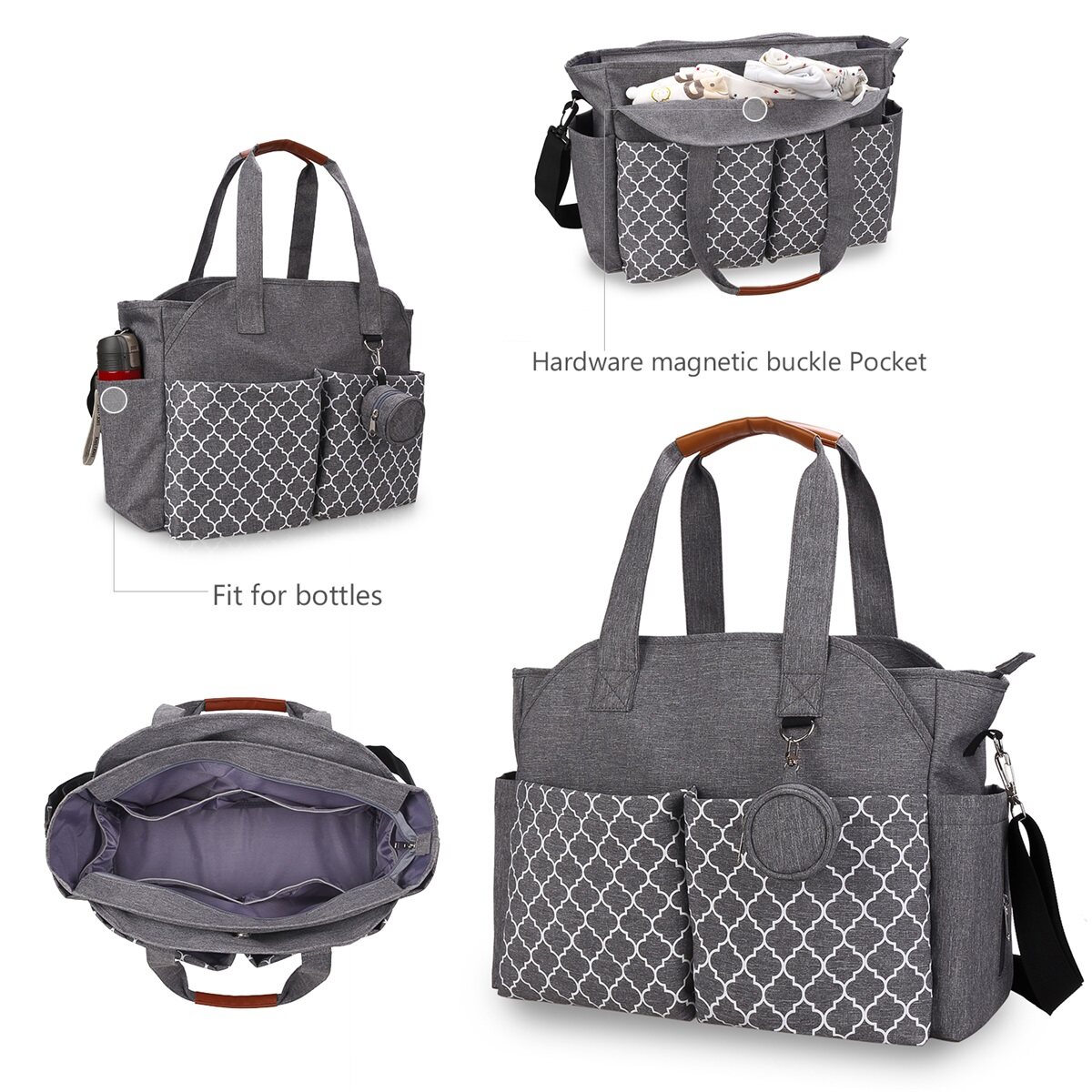 Diaper Bag Tote Purse Satchel Diaper Messenger for Mom and Girls