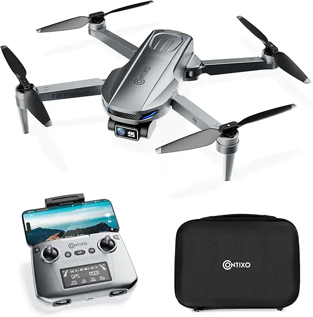 Contixo F28 Premium Two-Axis Gimbal Drone for Adults, 4K Zoom Camera, Brushless Motor, 23 Min Flight, Accurate GPS