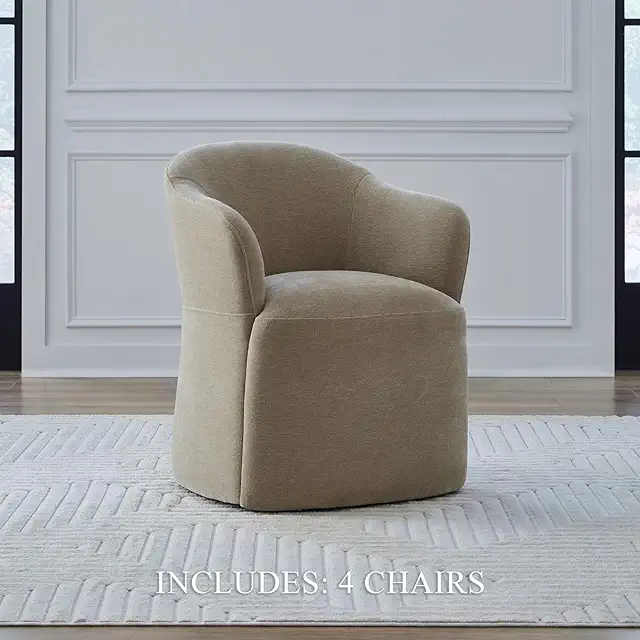 Liberty Furniture Accent Dining Chairs with Castors - Squared Arm - Wicker Upholstry - Set of Four